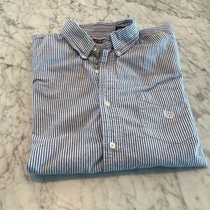 Ralph Lauren Chaps Men’s XL blue striped short sleeve shirt